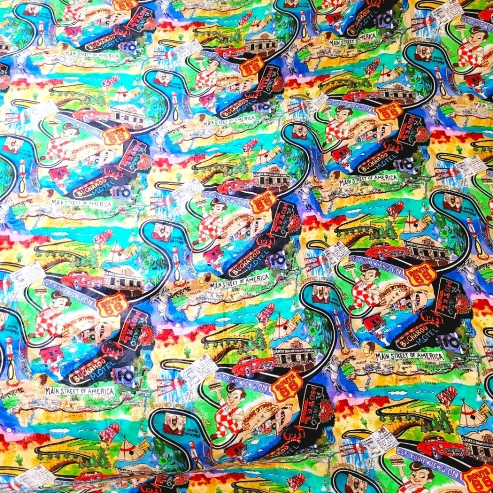 Ultra Rare Nicole Miller Route 66 oversized Silk Scarf Vintage 1991 - Picture 2 of 12